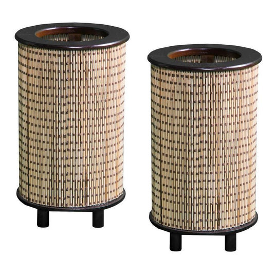 Pair of Japanese Bamboo Lamps - Zarye